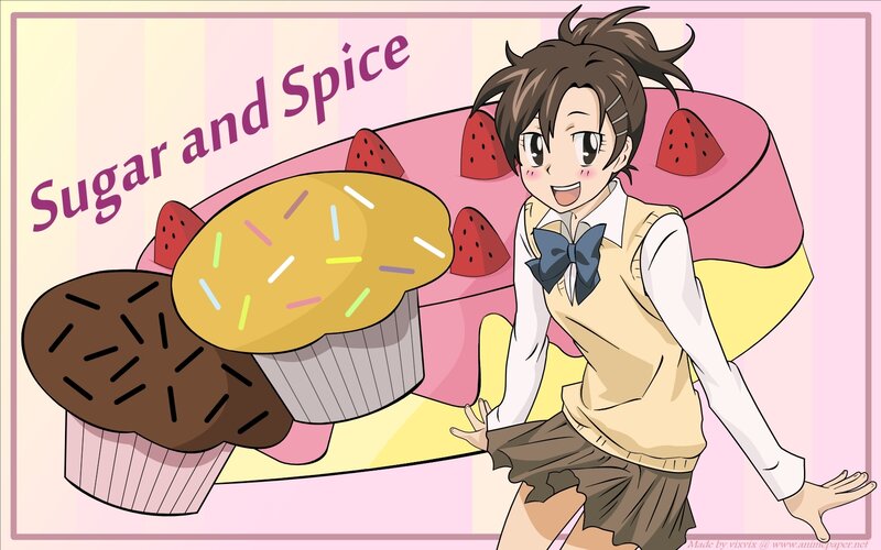 Anime girl with cupcakes