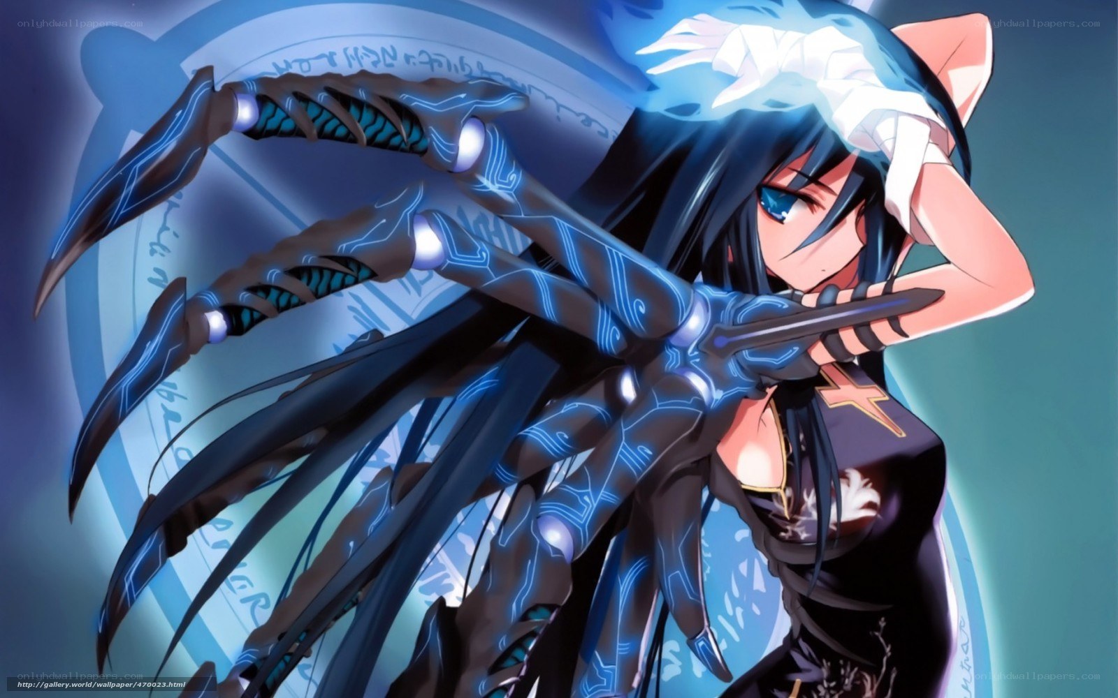 anime girl with cybernetic claws