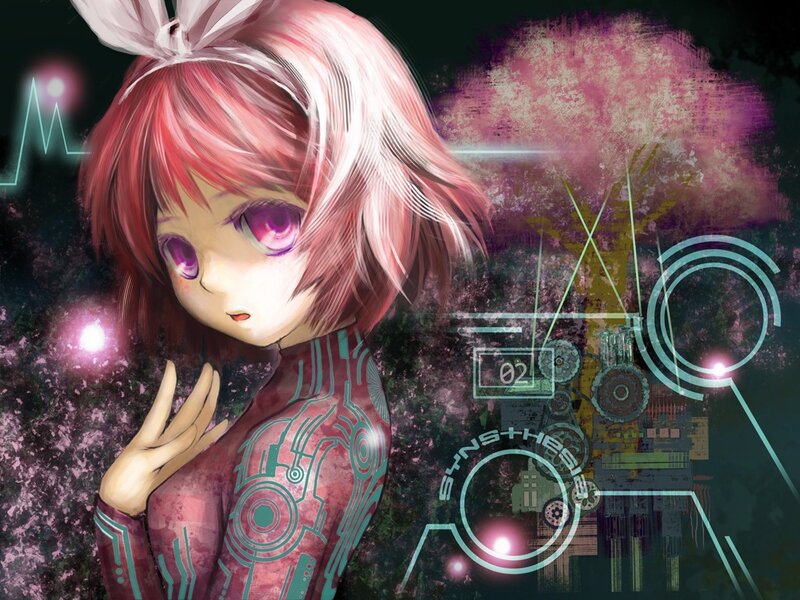 anime girl with cybernetic design