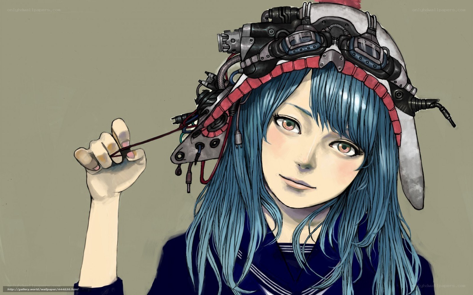 anime girl with cybernetic headgear