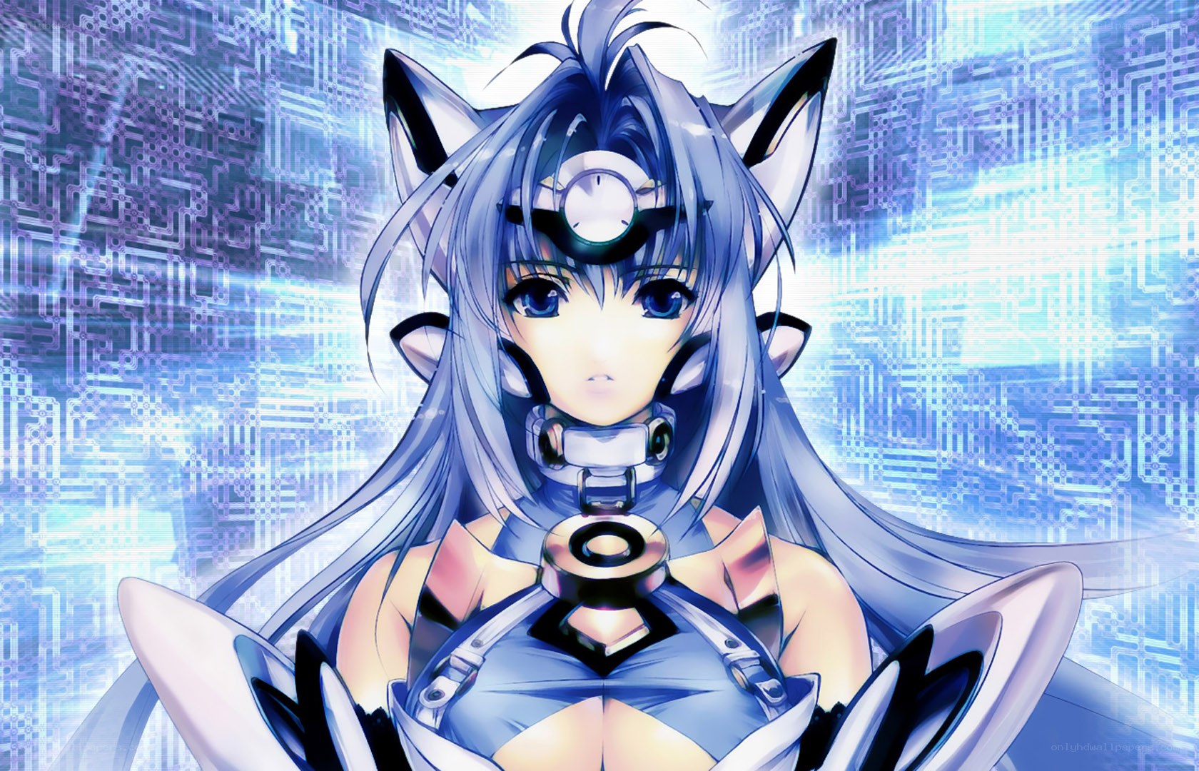 anime girl with cybernetic implants