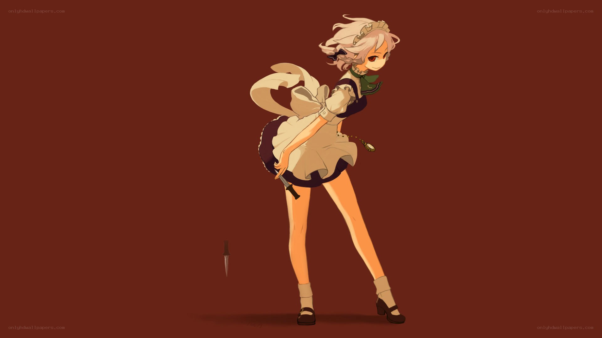 anime girl with dagger