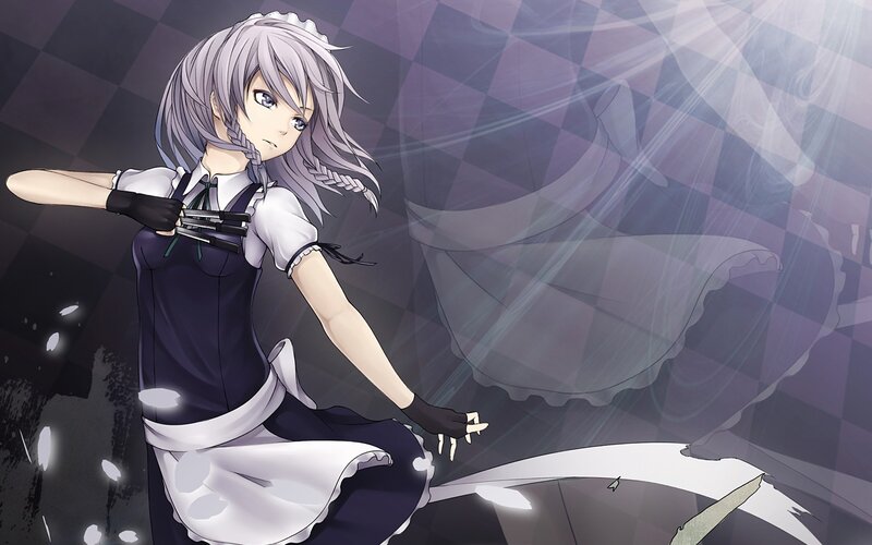 anime girl with daggers