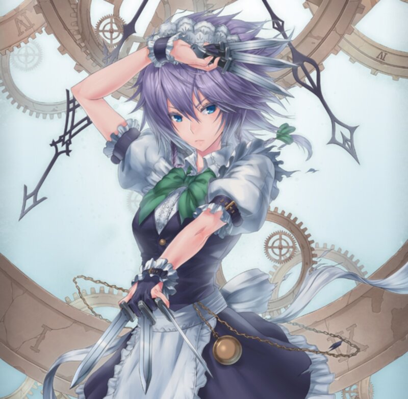 Anime Girl with Daggers — Purple