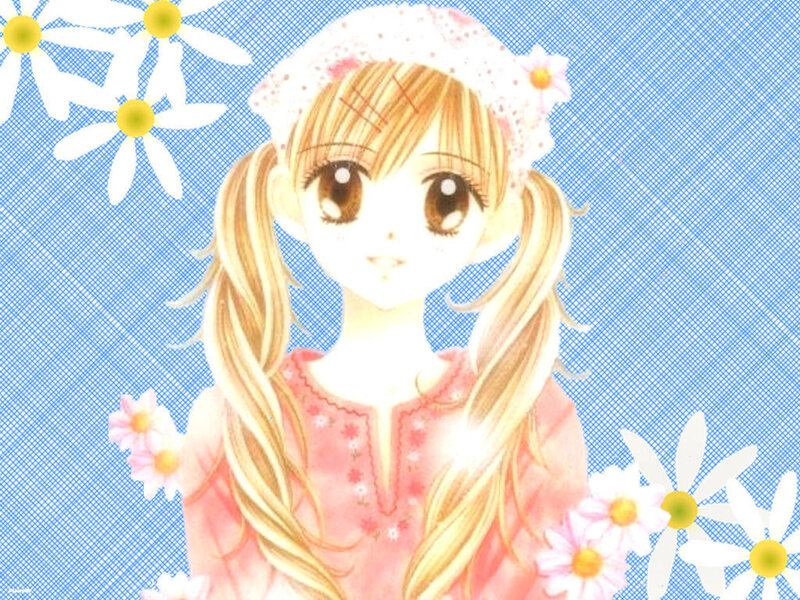 Anime girl with daisies