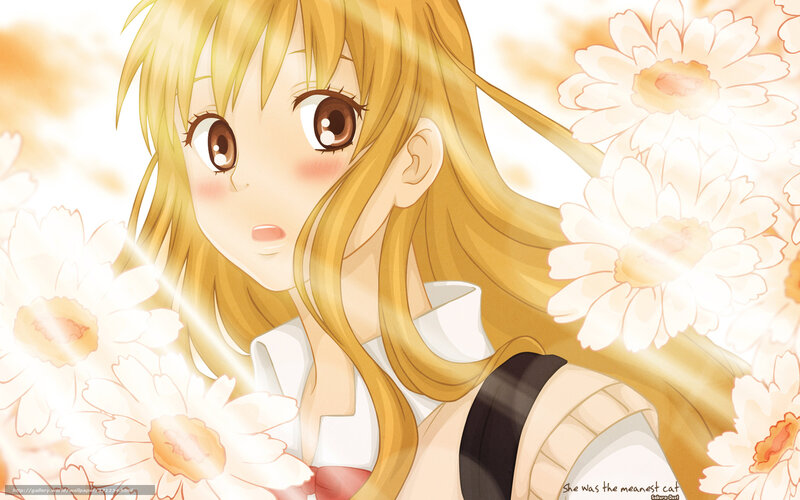 anime girl with daisies