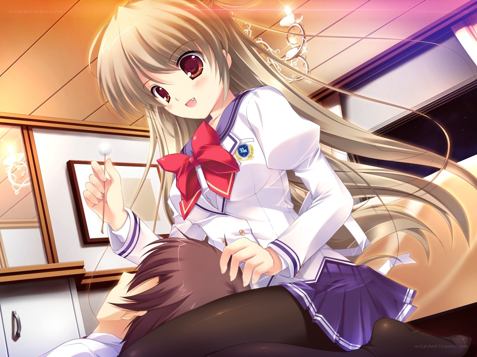 Anime girl with dandelion
