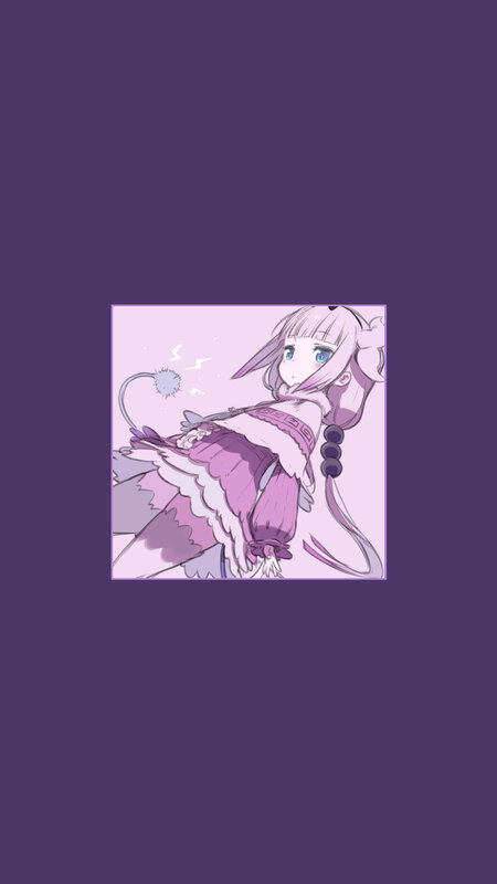 Anime Girl with Dandelion — Purple