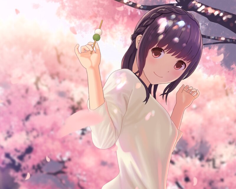 Anime Girl with Dango