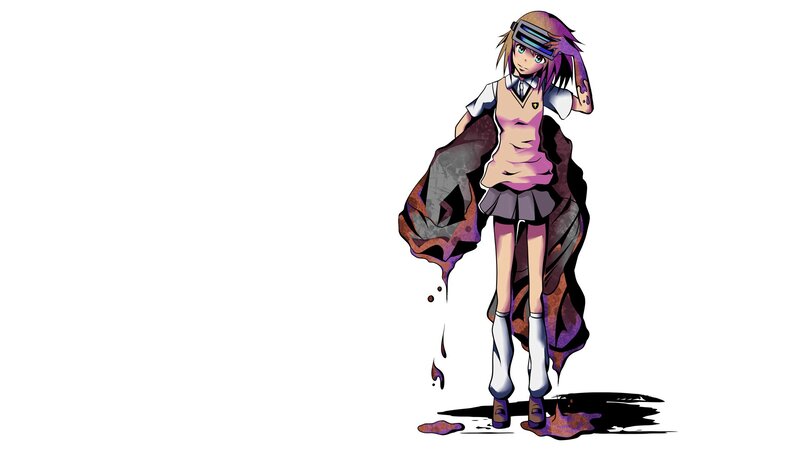 anime girl with dark cloak