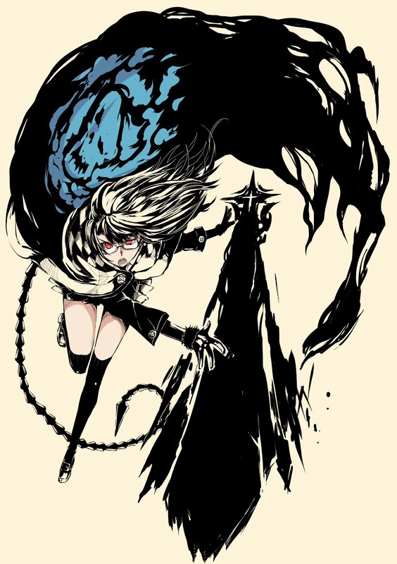 anime girl with dark energy
