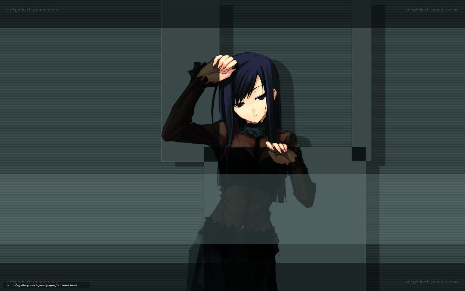 anime girl with dark hair