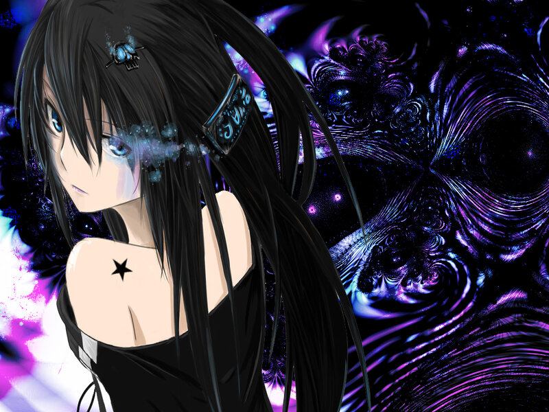 anime girl with dark hair
