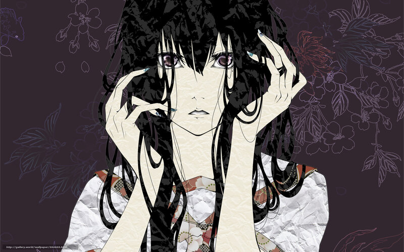 anime girl with dark hair