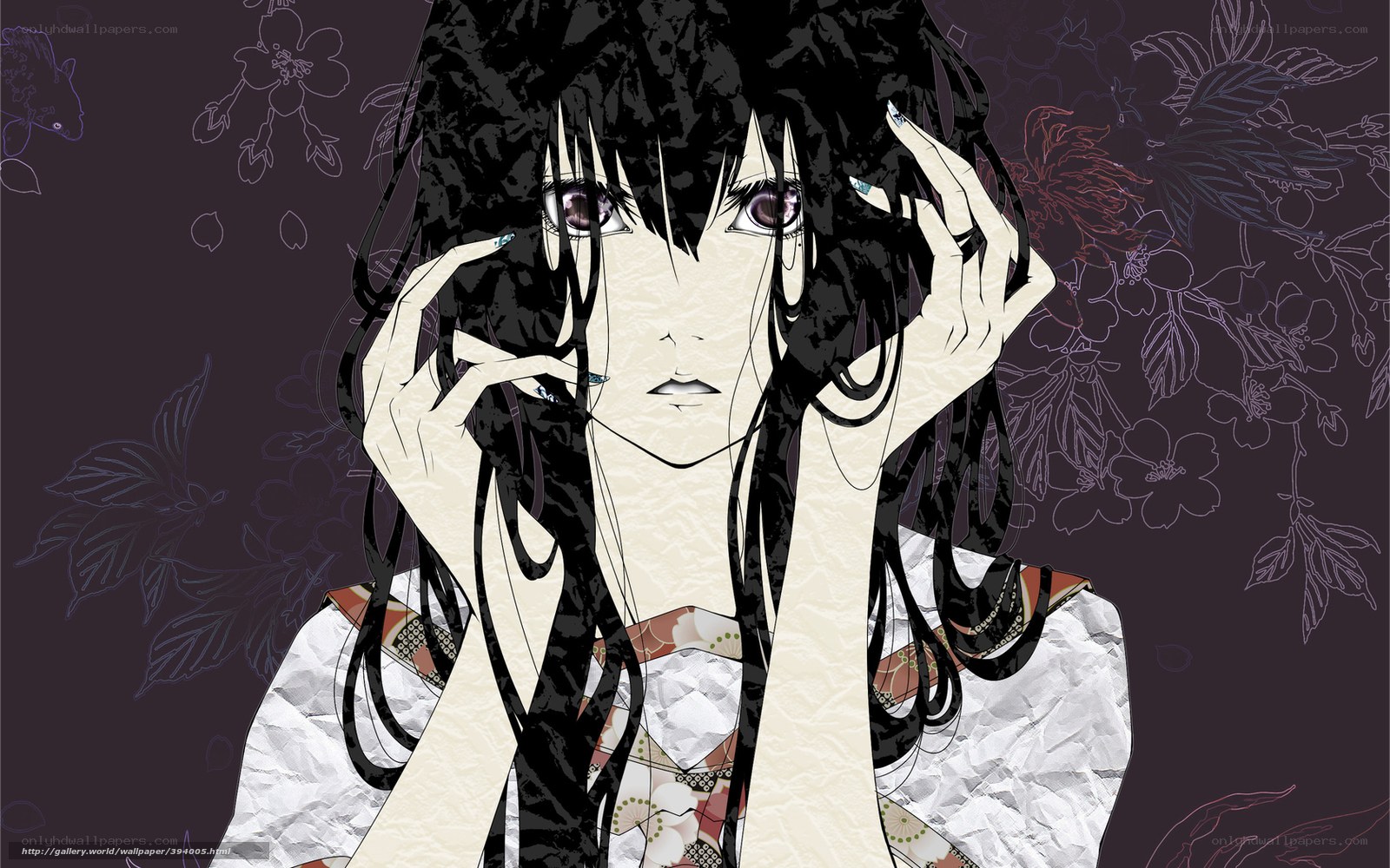 anime girl with dark hair
