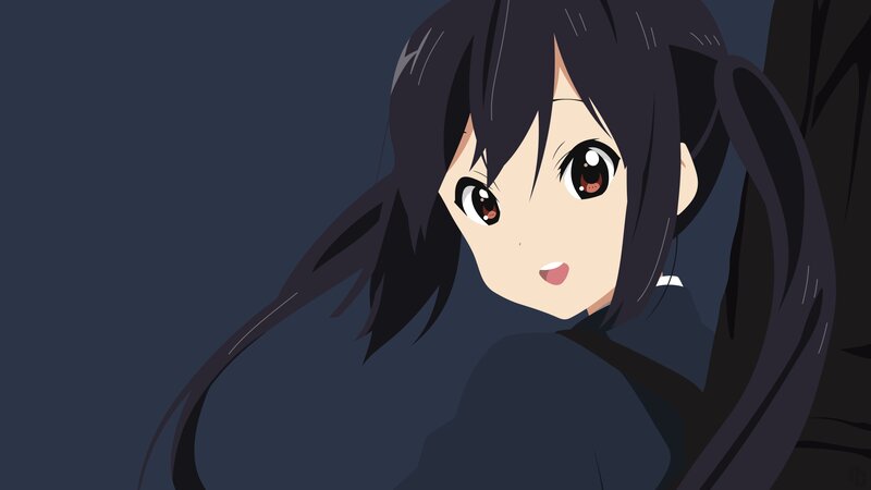 Anime Girl with Dark Hair — Black, Calm, Night