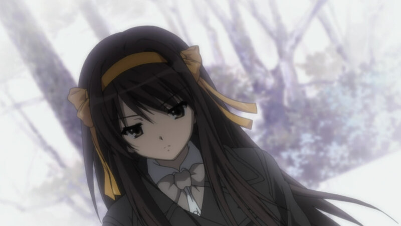 Anime Girl with Dark Hair — Black, Calm