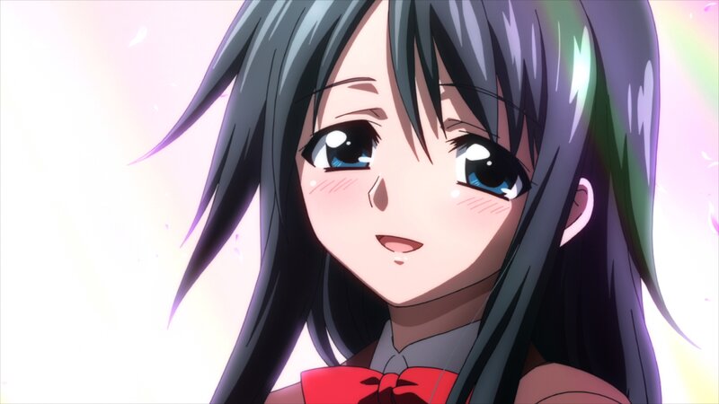 Anime Girl with Dark Hair — Black, Cheerful