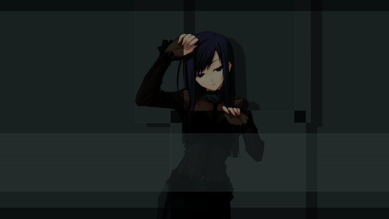 Anime Girl with Dark Hair — Black, Dramatic, Dark Background