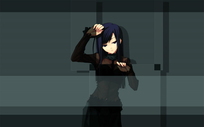 Anime Girl with Dark Hair — Black, Dramatic, Dark Clothing