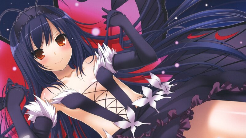 Anime Girl with Dark Hair — Black, Dramatic, Night, Long Black Hair