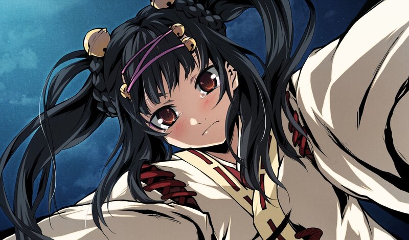 Anime Girl with Dark Hair — Black, Dramatic, Night, Manga