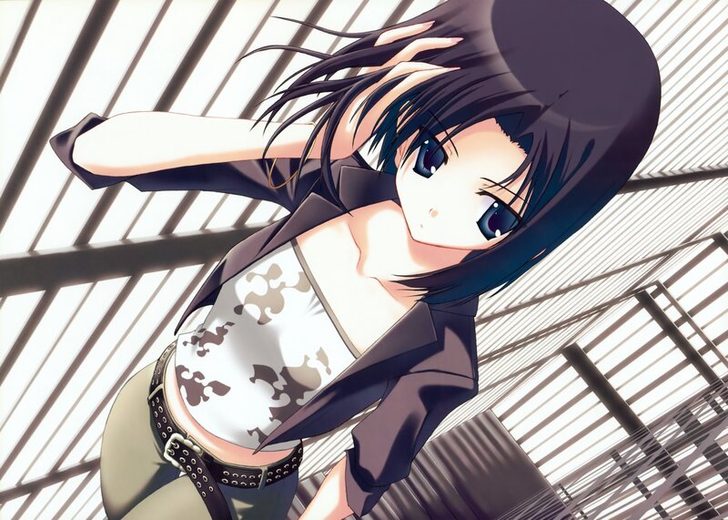Anime Girl with Dark Hair — Black, Dramatic