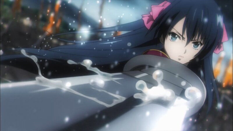 Anime Girl with Dark Hair — Black, Dramatic, Winter