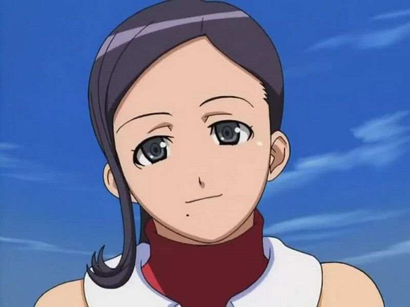 Anime Girl with Dark Hair — Blue, Calm, Afternoon, Blue Sky, White Shirt