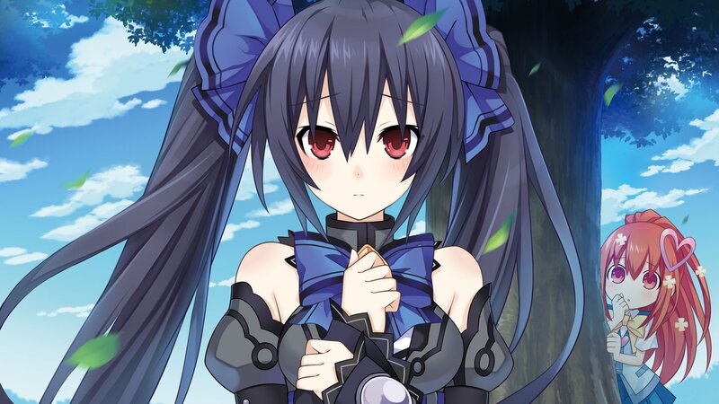 Anime Girl with Dark Hair — Blue, Calm, Afternoon, Tree
