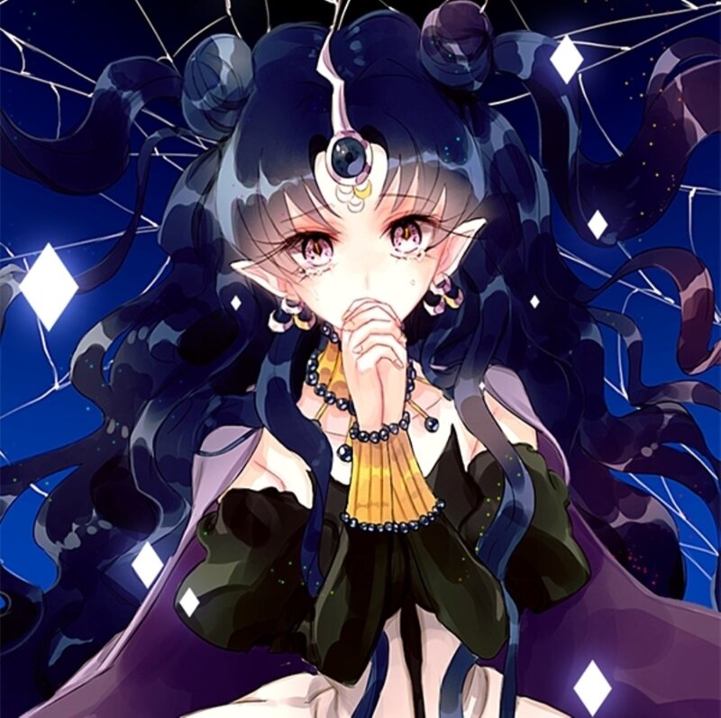Anime Girl with Dark Hair — Blue, Dramatic, Night, Manga