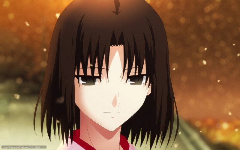 Anime Girl with Dark Hair — Brown, Dramatic, Sunset