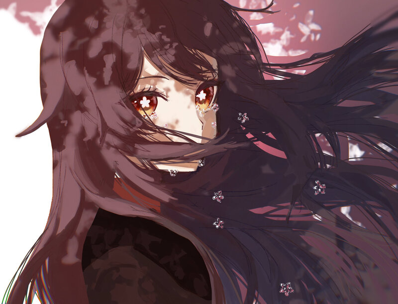 Anime Girl with Dark Hair — Brown, Dreamy