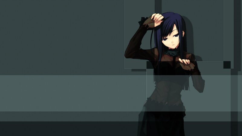 Anime Girl with Dark Hair — Dark Clothing