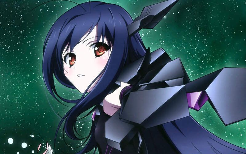 Anime Girl with Dark Hair — Green, Dramatic