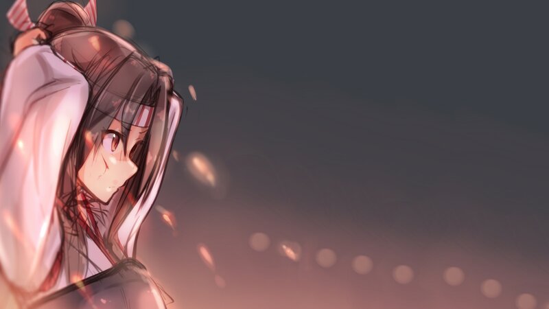 Anime Girl with Dark Hair — Pink, Dramatic