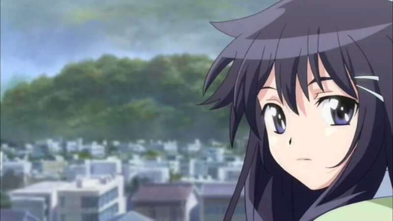 Anime Girl with Dark Hair — Purple, Calm, Afternoon