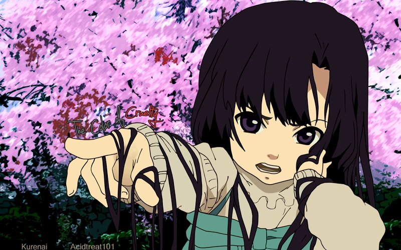 Anime Girl with Dark Hair — Purple, Dramatic, Spring