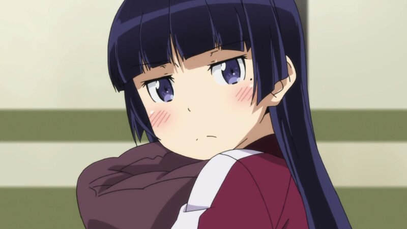 Anime Girl with Dark Hair — Purple, Neutral