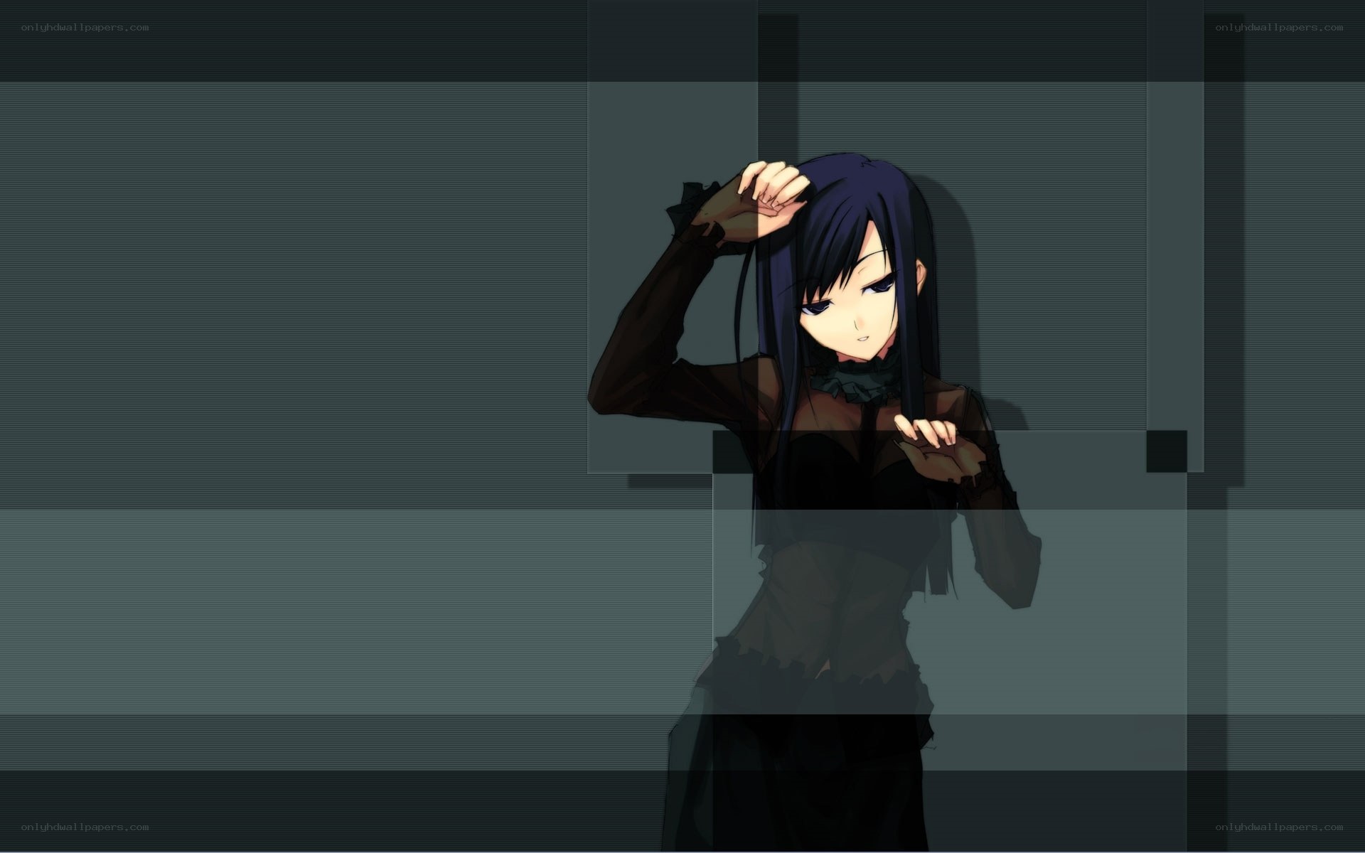 anime girl with dark hair