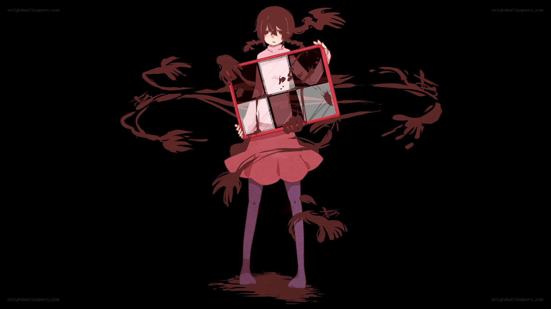 anime girl with dark tendrils