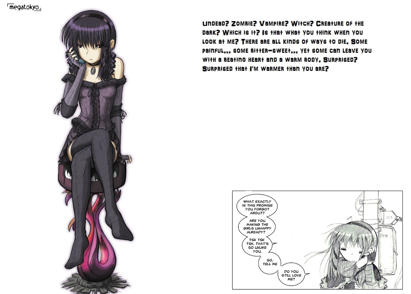 anime girl with dark theme