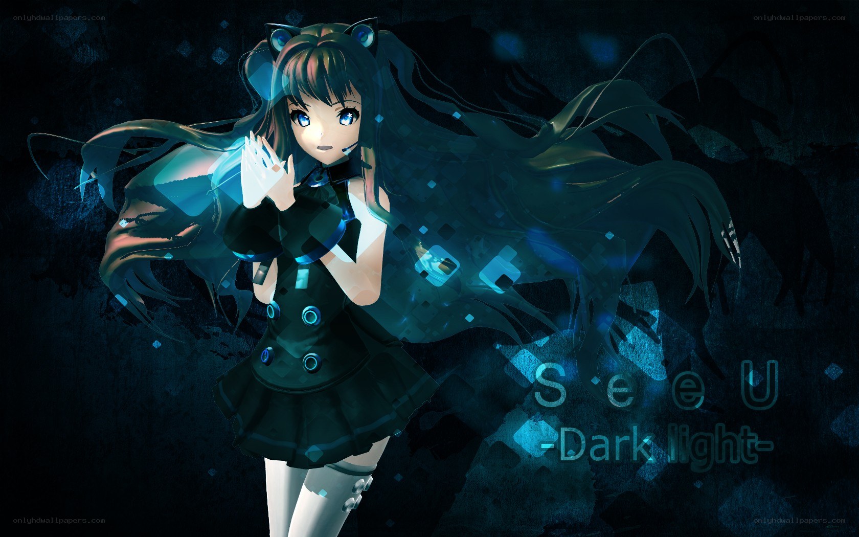 Anime girl with dark theme