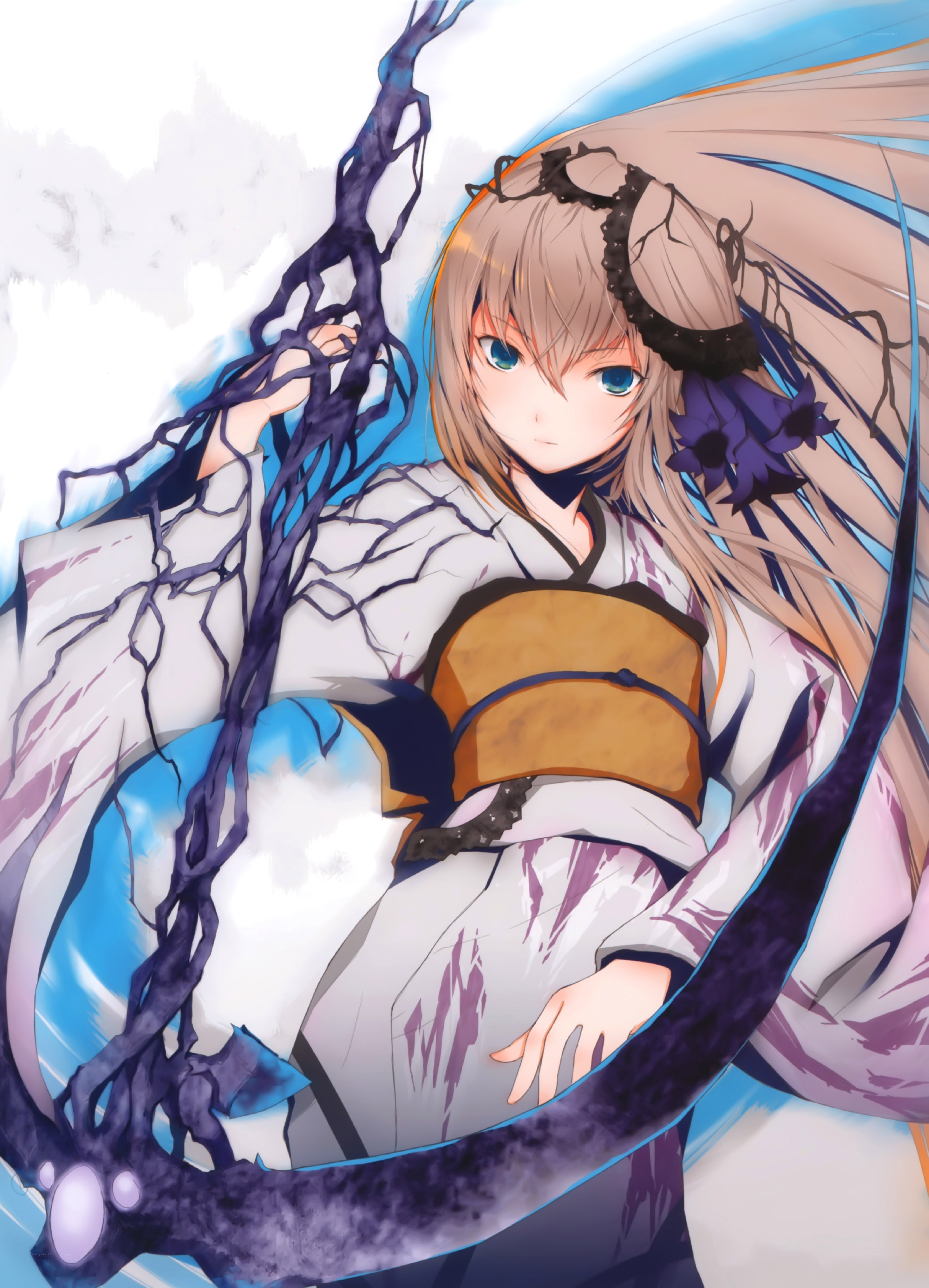 anime girl with dark vines