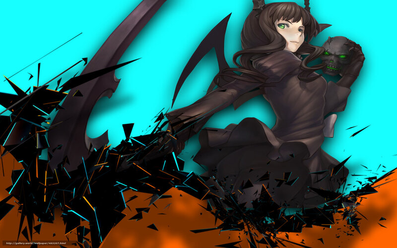 anime girl with dark weapon