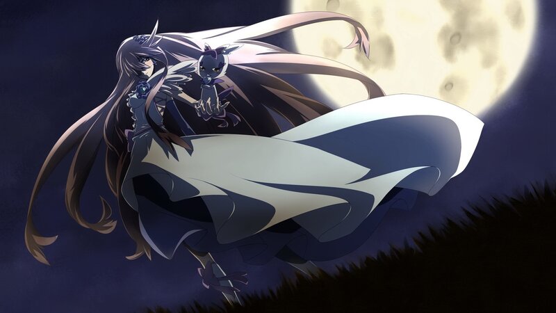 anime girl with dark wings