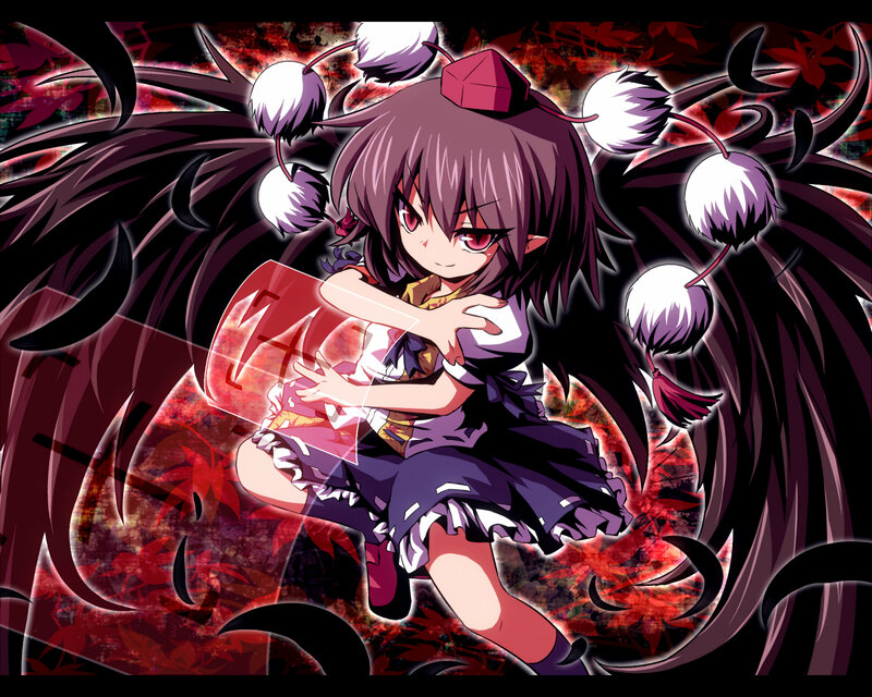 anime girl with dark wings