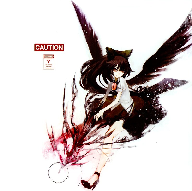 Anime girl with dark wings