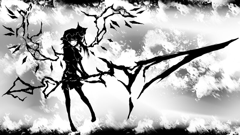 Anime Girl with Dark Wings — Black, Dramatic, Manga