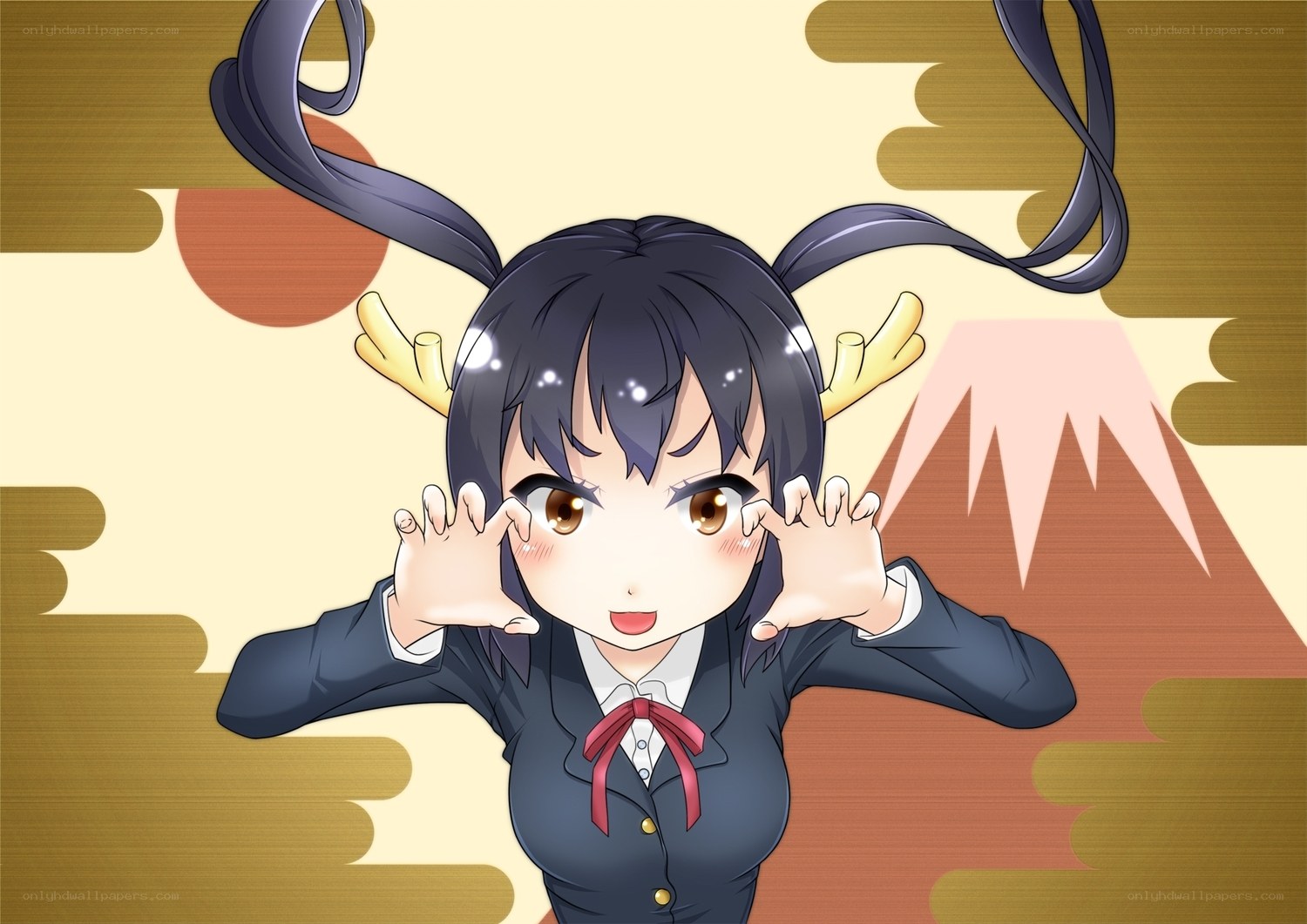 anime girl with deer antlers